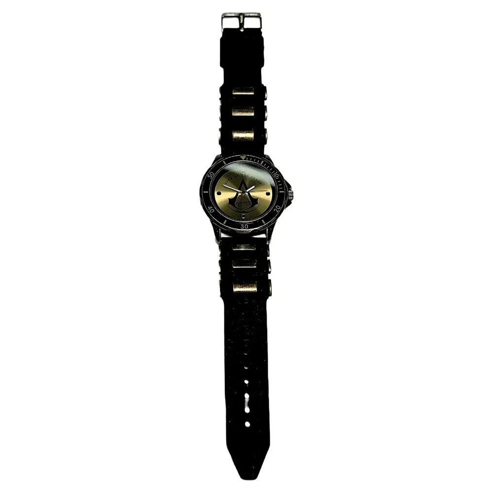Assassins Creed Video Game Accutime Watch Bronze Studded Rubber Strap Official